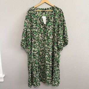 Ellos Balloon Sleeve Floral‎ Dress Size 26 NWOT